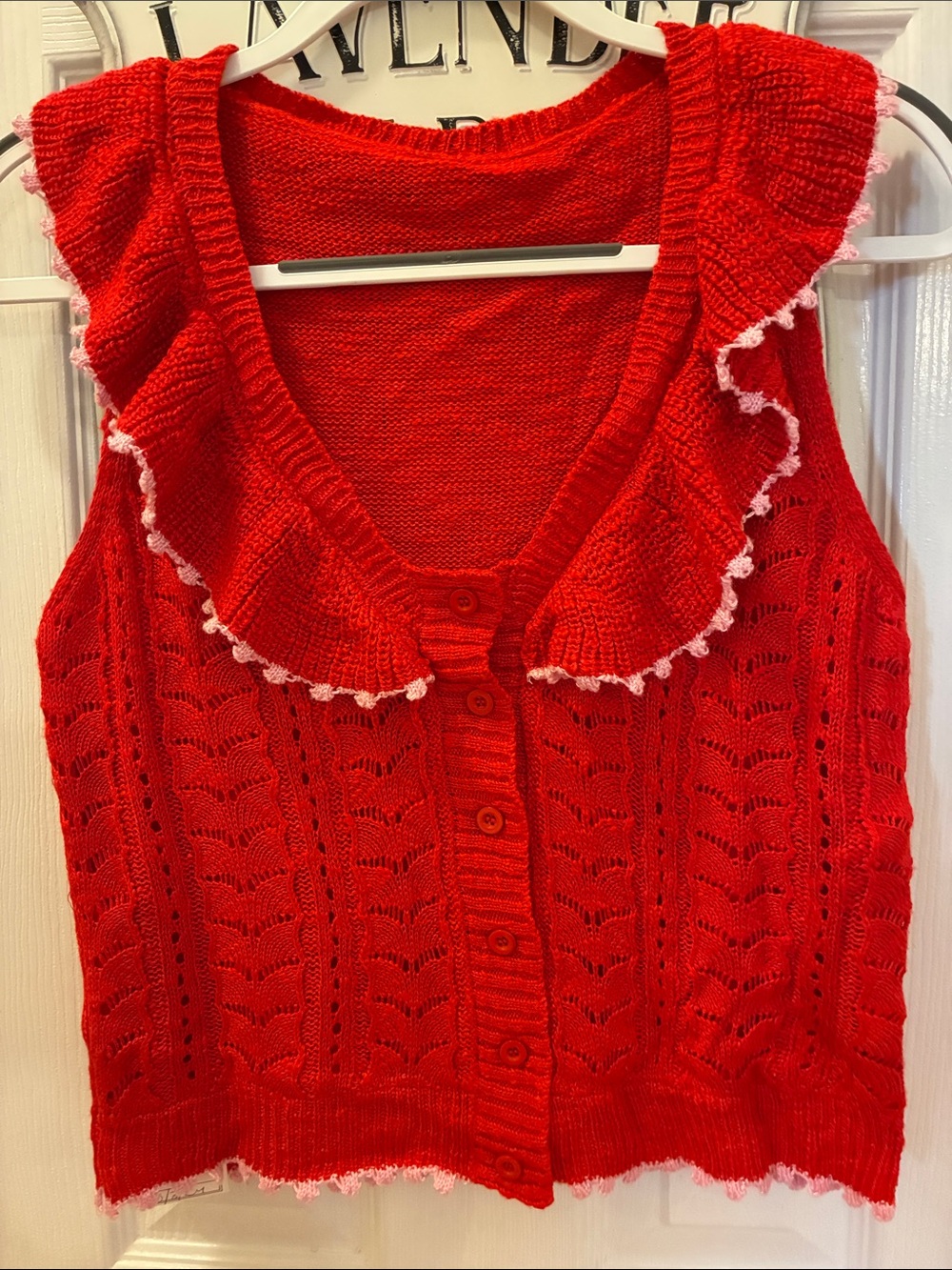 LC Colorful and Feminine Sweater Vest Sample Piece with attached Sample Tag